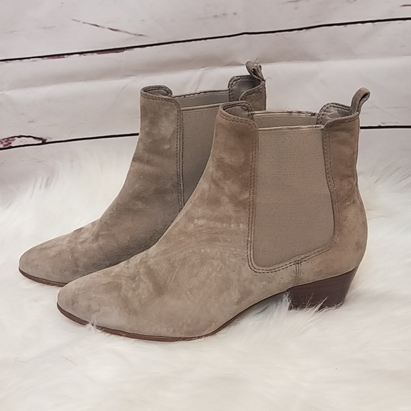 Sam Edelman Shoes - SAM EDELMAN Taupe Suede Reesa Ankle Booties